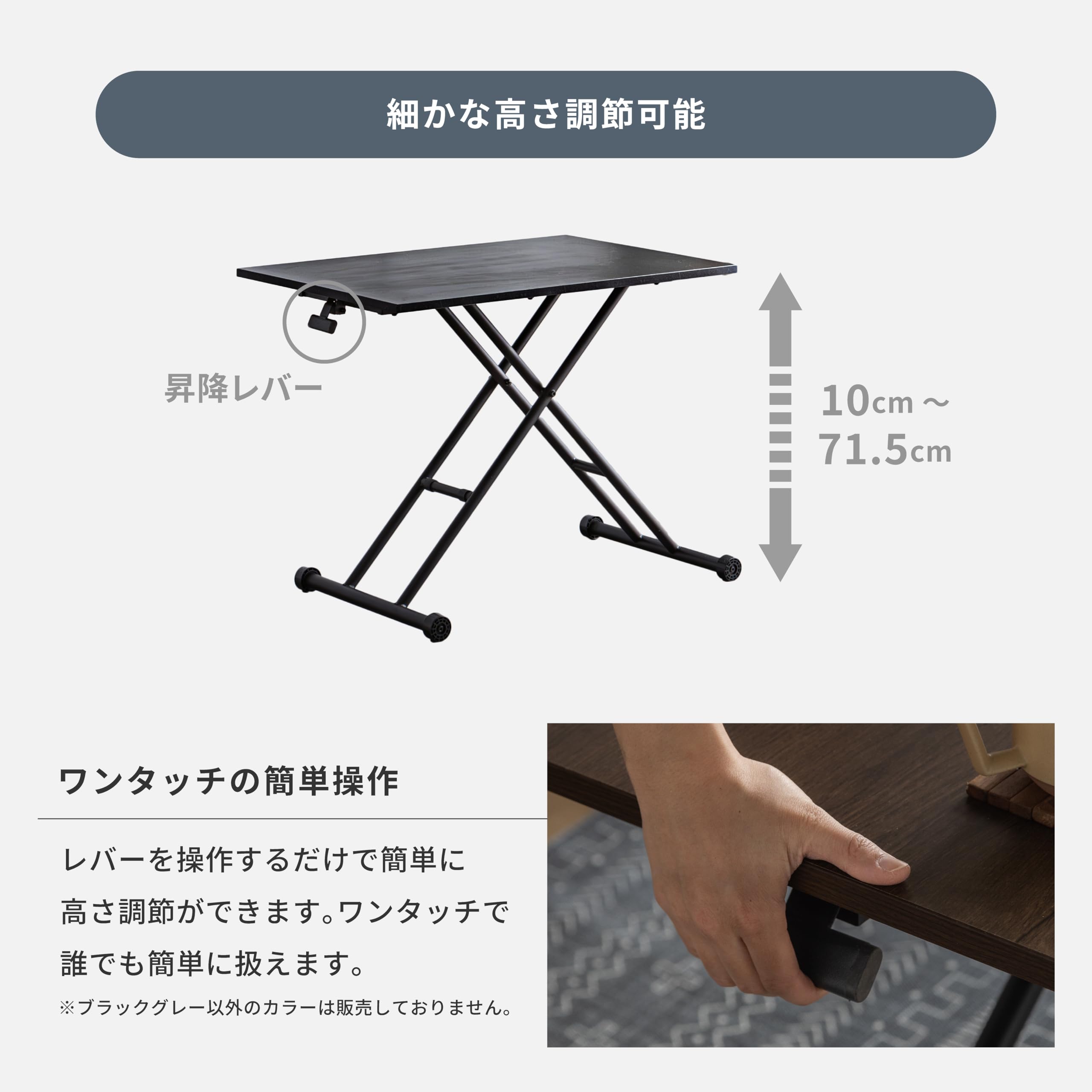 Amazon｜Pure Luxe テーブル 昇降式 ガス圧昇降式 ダイニング 大理石調
